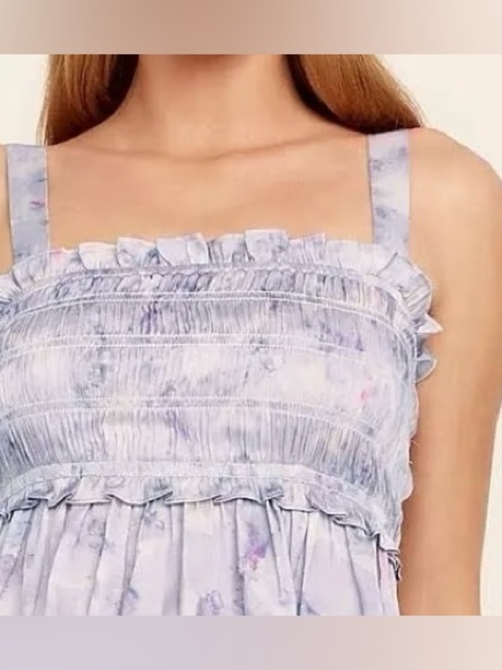 J.Crew x Flora Obscura Featherweight Satin Tank Top in Lavender Fields |XL| NWT